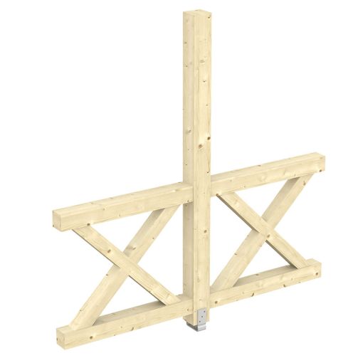 Skan Holz zijwand Andreaskreuze laminaathout 2