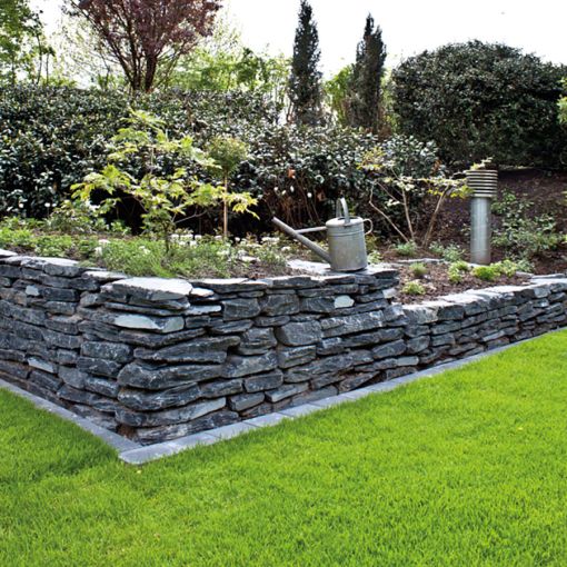 Natuurstenen muursteen gartenmuur leisteen zwart 2