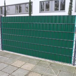 Zichtschermstroken Dubbelstaafmat hekwerk ondoorzichtig Groen 4