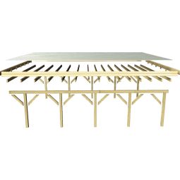Karibu dubbelcarport Classic met ronde 6