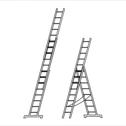Hymer ALU-PRO multifunctionele ladder driedelig 3