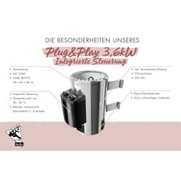 Karibu Saunaofen 3,6 kW Plug&Play 3