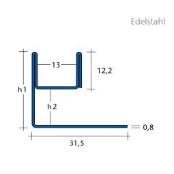 BLANKE Tegelprofielhouder Opnameprofiel AQUA-GLAS Roestvrijstaal 3
