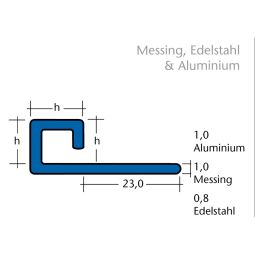 BLANKE Tegelstrip CUBELINE Roestvrijstaal 10mm 3