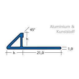 BLANKE Tegelprofielen Driehoekprofiel Aluminium zilverkleurig 3