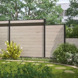 TraumGarten WPC-schutting Compleet-pakket CLASSIC Zand/Antraciet 5