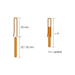 Schlüter-SHOWERPROFILE RA wandafsluiting 23-35mm V4A 5