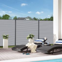 TraumGarten ruitpatroonschutting Compleet-pakket ruitpatroon Zilver 4