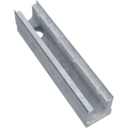 BIRCOsir 100 afvoergoot nr. 0/0 zonder helling met afvoer DN 110 Zware belastingscapaciteit afvoergoot van beton met gegalvaniseerde 4 mm massieve stalen zarge en veiligheidsvouw