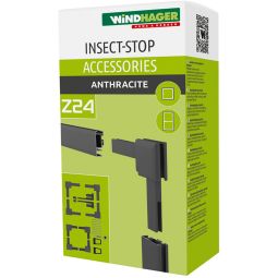 Windhager vliegenscherm Expert hoekverbinder Raam + Deur Antraciet voor Expert raamkozijnen / -deuren en ook voor zelf-bouwprofielen