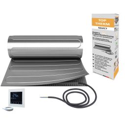 Wellker elektrische vloerverwarming TT SELECT Set Standard incl. thermostaat analoog Speciaal voor zwevende leggen onder clickvinyl in badruimtes ontwikkeld, aansluitklare verwarmingsmat, energiezuinig, onderhoudsvrij