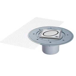KESSEL Variofix vloerafvoer dunbedopzetstuk designrooster weefselmat Lock&Lift Vergrendelingssysteem selecteerbaar, verschillende designroosters