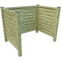 T&J Mülltonnenabtrennung KAI lamellenomheining compleet-set inclusief palen en beslag Bouwsysteem, vervaardigd uit den/spar, cupreëxed, BxDxH 170x120x120 cm
