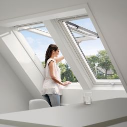 VELUX dakraam GPU 0162 klapschuifraam kunststof ENERGIE GELUIDSISOLATIE KOPER Raam 3-voudig geluidsisolatieglas