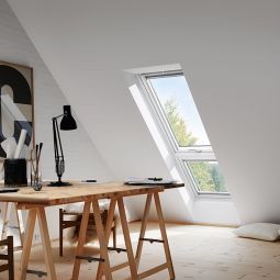 VELUX-aanvullingselement dakschraag GIL 2062 ENERGIE GELUIDSISOLATIE Hout Wit gelakt Vast gemonteerd aanvullingselement voor daken met doorlopende dakschraag