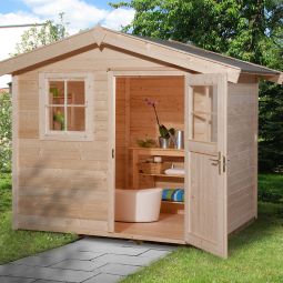 weka tuinhuis 123 natuurlook tuinhut Enkelelement deur en echt glazen raam