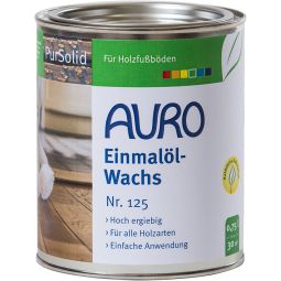 AURO Eenmaligolie-wax nr. 125 houtbescherming Voor alle houtsoorten geschikt, losmiddelvri, zeer economisch, voor onbehandeld of voorgeolied hout, 0,75 liter