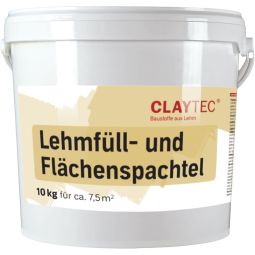 ClayTec Leem Vul- en oppervlaktespachtel natur-Licht 10 kg emmer, voor droogbouw met ecologische materialen