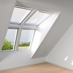 VELUX dakraam lichtsoplossing PANORAMA kunststof THERMO wit 2x2 ramen 2-voudig standaardglazing, ESG buiten, VSG binnen