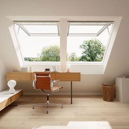 VELUX Elektro Klapp-Zwaairaamen INTEGRA® GPU 007021 Kunststof wit Alu THERMO Dakraam 2-voudig glas