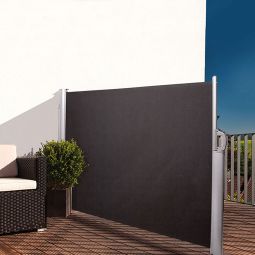 NOOR zijmarkise Exklusiv antraciet zichtscherm Polyestergaas 280 g/m², weerbestendig, slijtvast, UV-bestendig