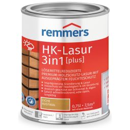 Remmers HK-Lasur 3in1 plus rustiek eiken RC-360 Premiumbeits op oplosmiddelbasis - sterke vochtbescherming voor buiten