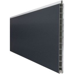 GroJa BasicLine Premium PVC-steekzaun schutting antracietgrijs enkelprofiel privacyscherm lamellenomheining Uit hoogwaardig kunststof, verfijnd met PVC-decoratiefolie, veel combinatiemogelijkheden, 180x28,4x1,9 cm