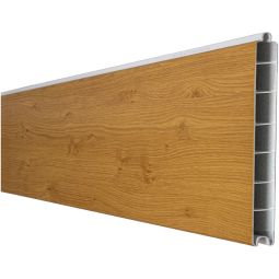 GroJa BasicLine smal PVC-steekzaun schutting eikenhout natuur enkelprofiel zichtscherm lamellenomheining Hoogwaardig kunststof met pvc-folie afgewerkt, veel combinatiemogelijkheden, 180x15x1,9 cm
