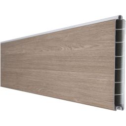 GroJa BasicLine smal PVC-steekzaun schutting Sheffield Oak Enkelprofiel Zichtscherm Lamellenomheining Hoogwaardig kunststof met PVC-folie veredeld, veel combinatiemogelijkheden, 180x15x1,9 cm
