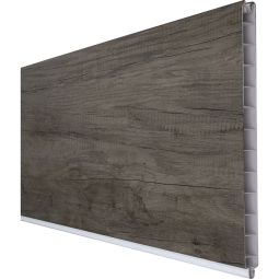 GroJa BasicLine PVC-steekzaun schutting Monument Oak enkelprofiel zichtscherm lamellenomheining Hochwaardig kunststof met PVC-folie geverfd, veel combinatiemogelijkheden, 180x30x1,9 cm