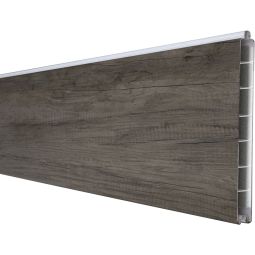 GroJa BasicLine smal PVC-steekzaun schutting Monument Oak Enkelprofiel privacy lamellenomheining Hoogwaardig kunststof met pvc-folie veredeld, veel combinatiemogelijkheden, 180x15x1,9 cm