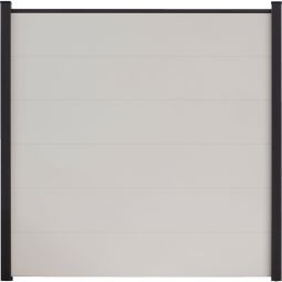 GroJa BasicLine pvc-steekzaun schutting wit zichtscherm lamellenomheining PVC-gefaceerde profielen, bouwsysteem inclusief afstandsstukken & afwerkingsprofiel, 180x180x1,9 cm