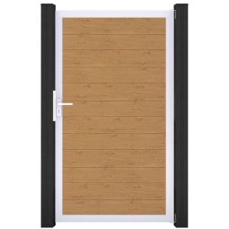 GroJa Enkelpoortelement BasicLine smal PVC-steekzaun Asteik Natuur Veelzijdigheid in de kleurenkeuze, aluminium frame, stabiel en duurzaam, 100x180x4 cm groot
