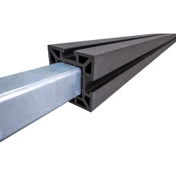 GroJa BPC-steekzaun-poort paal incl. Kapje Antracietgrijs 10x10 cm dik, 3-zijdig gegroefd, stalen kern, inclusief paalkapje, voor inbetonnering of opschroeven