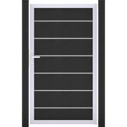 GroJa Steekzaun Solid Grande Premium Steekzaun Antracietgrijs Onderhoudsvriendelijk hek uit houtcomposiet en aluminium, individuele maatwerk mogelijk