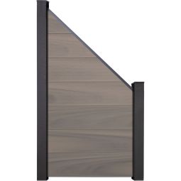GroJa Solid Grande Steekzaun Schutting Bi-Color co-geëxtrudeerd Aansluiting Privacyscherm Steekzaun Lamellenomheining Bouwsysteem uit 7 vullingen, 90x180/90x1,9 cm, inclusief afstandsstuk-set en afwerkingsprofiel