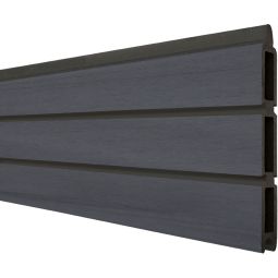 GroJa Solid Rhombus BPC-steekzaun privacyschutting steengrijs co-geëxtrudeerd, enkelprofiel privacyscherm steekzaun ruitpatroonhek 3-laags houtoptiek, elegante schaduwvoegen, veel combinatiemogelijkheden, 180x30x1,9 cm