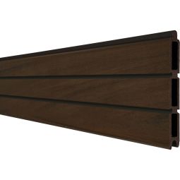 GroJa Solid Rhombus BPC-steekzaun schutting walnoot co-geëxtrudeerd, enkelvoudig profiel zichtscherm steekzaun ruitpatroonhek 3-planks-look, elegante schaduwvoegen, veel combinatiemogelijkheden, 180x30x1,9 cm