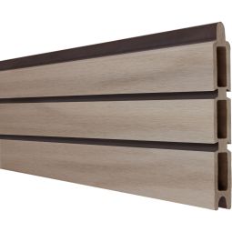 GroJa Solid Rhombus BPC-steekzaun schutting Bi-Color co-geëxtrudeerd, enkelprofiel zichtscherm steekzaun ruitpatroonhek 3-plankoptiek, elegante schaduwvoegen, veel combinatiemogelijkheden, 180x30x1,9 cm