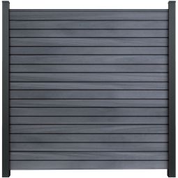 GroJa Solid Rhombus BPC-steekzaun schutting grijssteen co-geëxtrudeerd zichtscherm ruitpatroonhek Bouwsysteem uit 6 vullingen, afstandspiece-set en afwerkingsprofiel, 180x180x1,9 cm