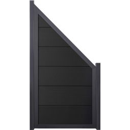 GroJa Viento schutting zichtschermlattenomheining aansluiting Anthracietgrijs met Alu-frame Anthraciet DB 703 zichtscherm lamellenomheining BPC-ontwerp hek, bijzonder stabiel dankzij aluminium frame, 90x180/90x4 cm