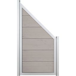 GroJa Viento schutting Aansluiting Bi-Color Zand met Alu-frame EV1 zilver Zichtscherm Lamellenomheining BPC-Designhek, bijzonder stabiel dankzij aluminium frame, 90x180/90x4 cm