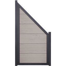 GroJa Viento schutting Aansluiting Bi-Color Zand met Aluminium-Raam Antraciet DB 703 Zichtscherm Lamellenomheining BPC-ontwerp hek, bijzonder stabiel dankzij aluminium frame, 90x180/90x4 cm