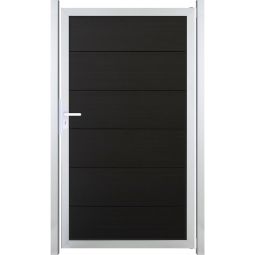 GroJa Enkel poort Viento schutting Antracietgrijs Brede groef- en tegelprofielen, stabiel aluminium frame, 100x180x4 cm groot