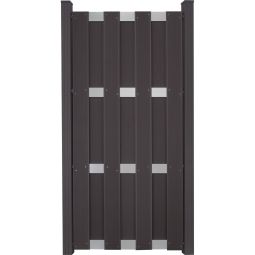 GroJa Fertigschutting Schutting Antraciet/Zilver smal Zichtscherm Lamellenomheining In klassieke plankenomheininguitvoering voorgemonteerd, 84,3x180x3,2 cm, met 4 aluminium dwarssteunen EV1