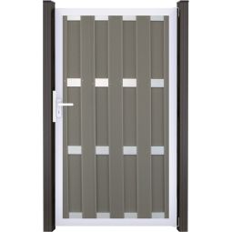 GroJa Enkel tuinpoort Prefab tuinafscheiding Schutting Antraciet Sterke BPC-vulling met hoogwaardig aluminium frame, 100x180x4 cm (BxHxD), beschikbaar in drie decoratieve kleuren