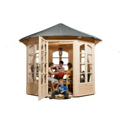 weka Pavillon 234 B houten paviljoen tuinhuis 336x365cm, 7 ramelementen, natuurbelast