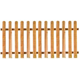 T&J voortuin hek LUKA-staketenhek LUKA-staketenhek uit ruw eiken met afgeronde latten, roestvrijstalen schroeven en schuttingpalen met nok, afmetingen: 200x100 cm