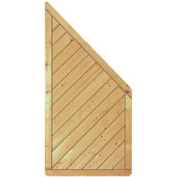 T&J schutting CLASSIC Diagonal Aansluiting zichtscherm Lamellenomheining Classic Diagonal aansluitschutting uit geïmpregneerde spar, diagonale profielplanken en roestvrijstalen klemming