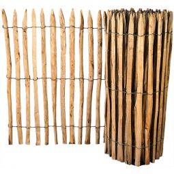 T&J ROLLO-lat zaun Staketenhek Hazelaar ROLLO-lamellenomheining uit hazelaar, als complete rol met 4 cm, 4–5 cm of 8–10 cm lamelafstand – natuurlijk, flexibel en duurzaam